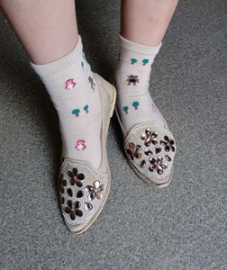 Embellished Floral Pointed Toe Ballerinas