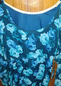 Elegant Blue Floral Maxi Dress