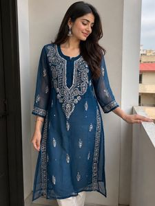 Lakhnavi Chikankari Hand Embroidered Kurti