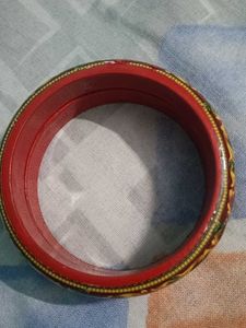Red Bangles with Traditional Design