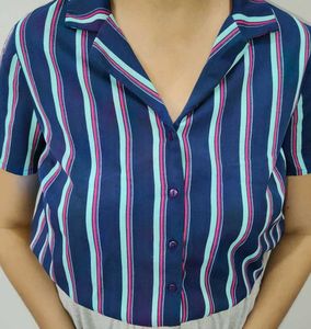 Navy Blue Cropped Top