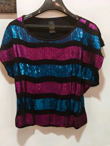 Sparkly Striped Sequin Top