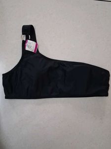 Chic Black One Shoulder Bikini Top