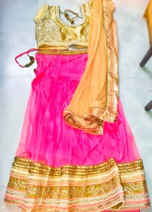 Gorgeous Pink & Gold Lehenga Choli