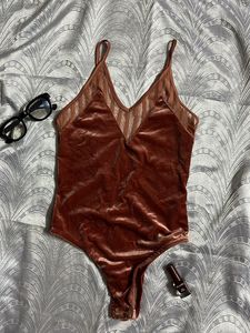 Velvet body suit Top