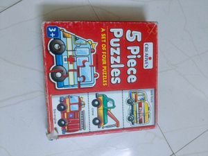 5 &amp;8 Piece Vehicle Puzzles - Set of 4