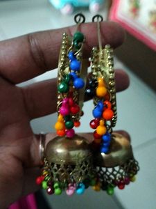 Big Size Golden Punjabi Earings Set