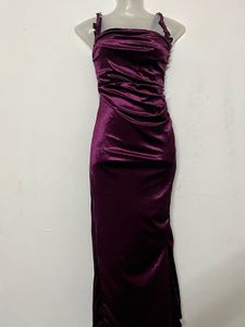 Pintresty Elegant Plum Velvet Ruched Dress