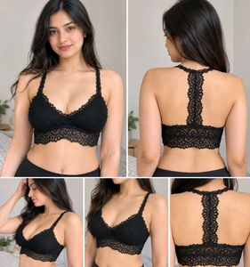 auden Black Lace Halter Bra
