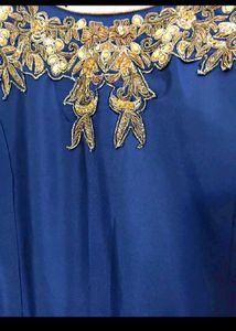Elegant Navy Blue Embellished Gown