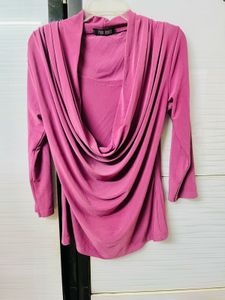Pink Draped Top y2k Stretchable