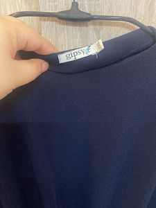 Navy Blue Cap Sleeve Dress