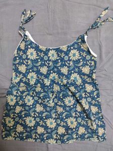 Floral Print Tie Strap Tank Top
