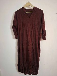 Brown Long Kurta Set