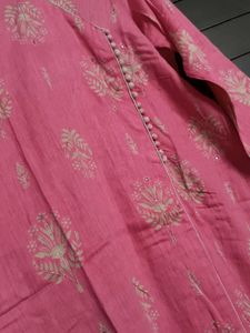Pink Printed Kurta Set with Dupatta
