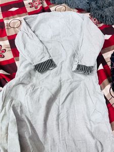 Elegant Grey Embroidered Kurta Set