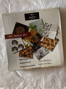 7 Pc Glass Snack Set
