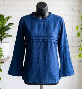 Elegant Blue Linen top