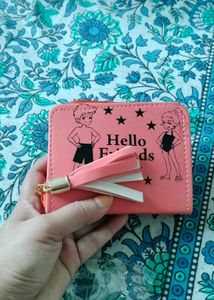 Brand new Cute Orange "Hello Friends" Wallet