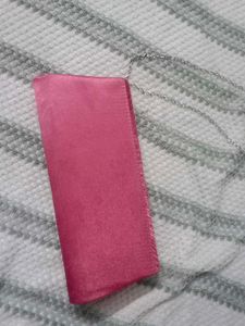 Pink Beaded Clutch