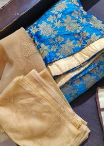 Blue Brocade Lehenga with dupatta