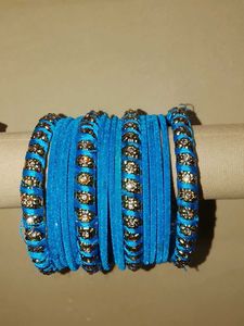Vibrant Blue &amp; Gold Bangles