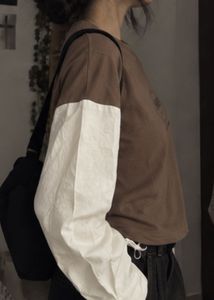 Chic Contrast Sleeve Cropped hoddie