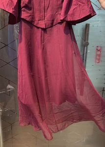 Pintresty burgundy short gown