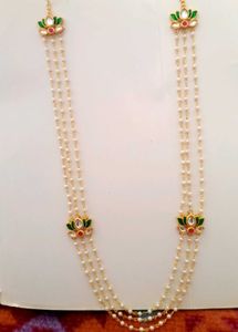 Elegant Pearl &amp; Lotus Necklace Set