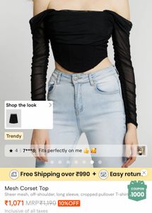 Savana black Chic Off-Shoulder Mesh Top size -XS