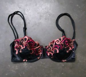 Black Embroidered Bra