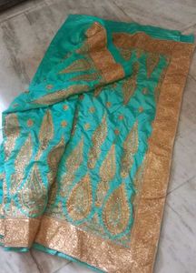 Amazing sea Green Colour beautiful Sare For You!