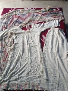 Elegant White Kurta Set with Dupatta