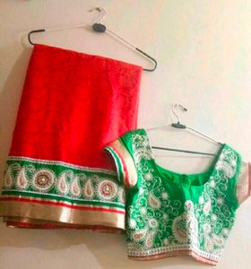 Red and Green Sari