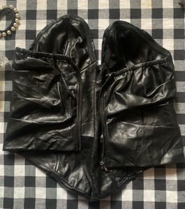 PRICE DROP!! Chic Black Faux Leather Corset Top