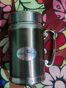 Vintage Stainless Steel Mug with Strainer
