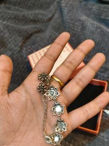 VOYLLA Boho Oxidized Silver Jewellery Set