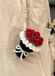 Crocheted Rose Bouquet Keychain