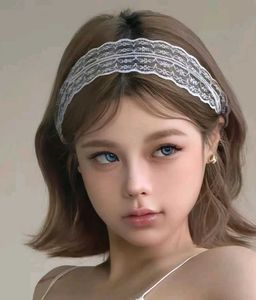 Lace Trim Hair Twilly/ Hairband