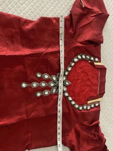 Kundan Work Silk Kurta