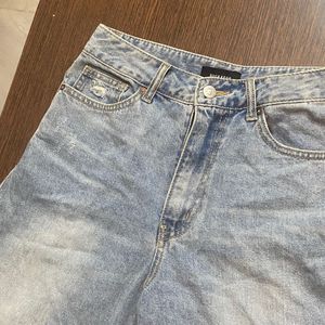 Light Wash Denim Bermuda Shorts