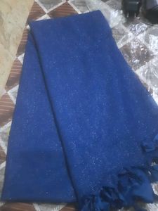Sparkling Royal Blue Dupatta with Tassels