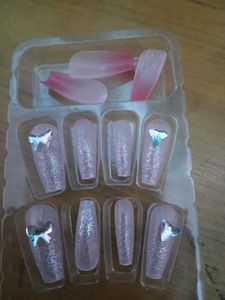 Sparkling Butterfly Press-On Nails