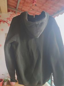 Olive Green Plain Hoodie