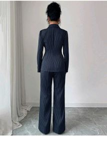Chic Striped Blazer &amp; Pants Set