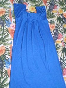 Blue Empire Waist Maxi Dress
