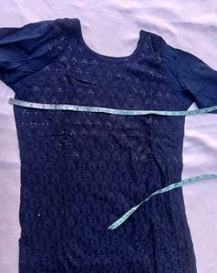 Stunning Navy Blue Sequined Kurta