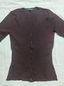 Women's Burgundy Cardigan