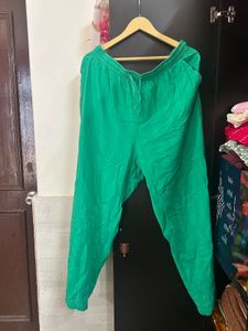 Vibrant Green Button-Up Shirt and Bottom Set