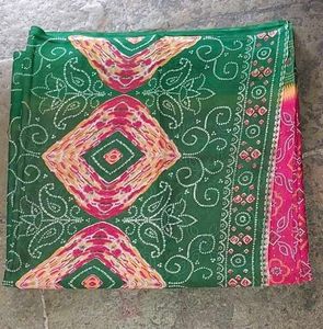 Green Bandhani Saree